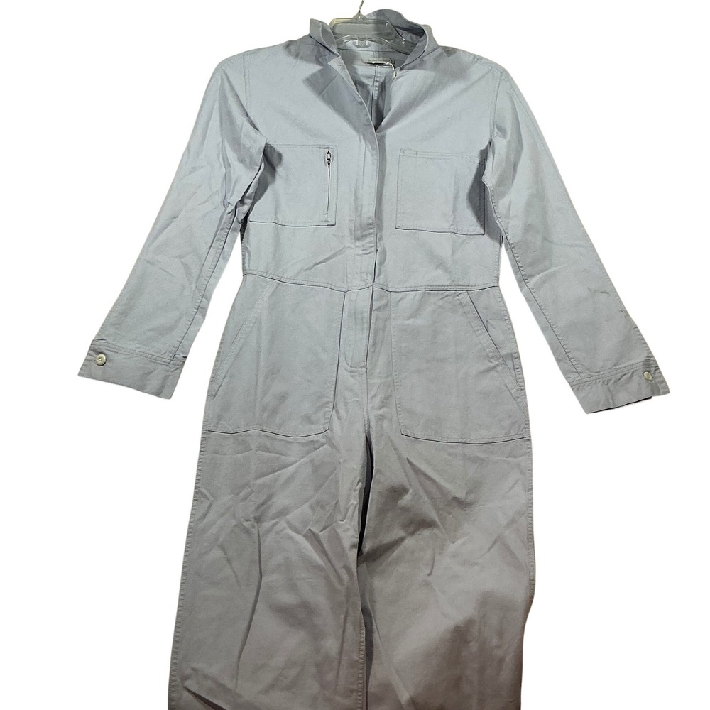 Outerknown SEA Suit Utility Jumpsuit Light Blue Organic Cotton Linen XS/TP